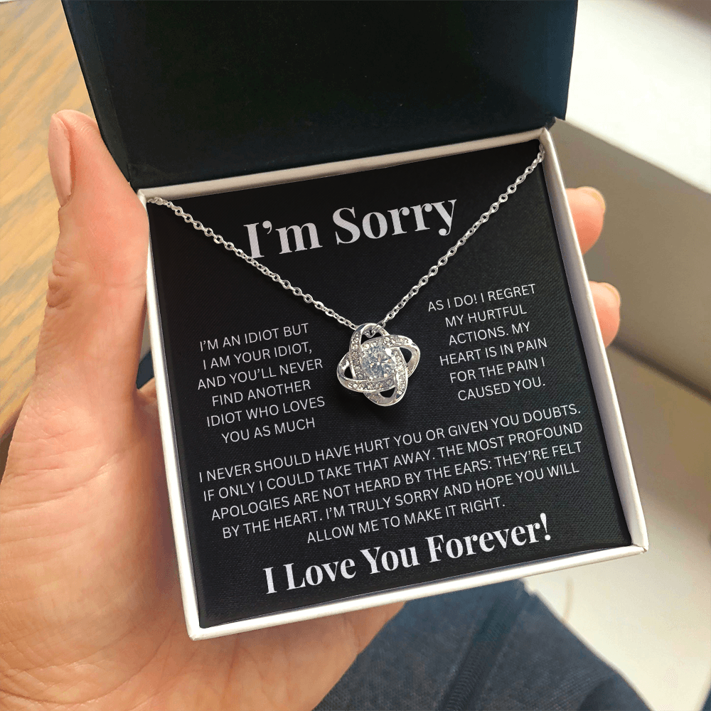 Apology Gift For Her - Im Sorry- Love Knot Necklace