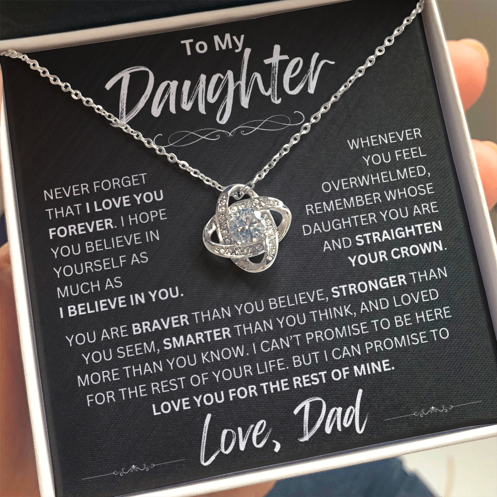 To My Daughter | Never Forget | Love Knot Necklace