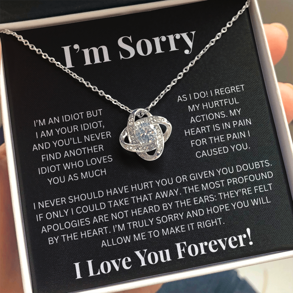 Apology Gift For Her - Im Sorry- Love Knot Necklace