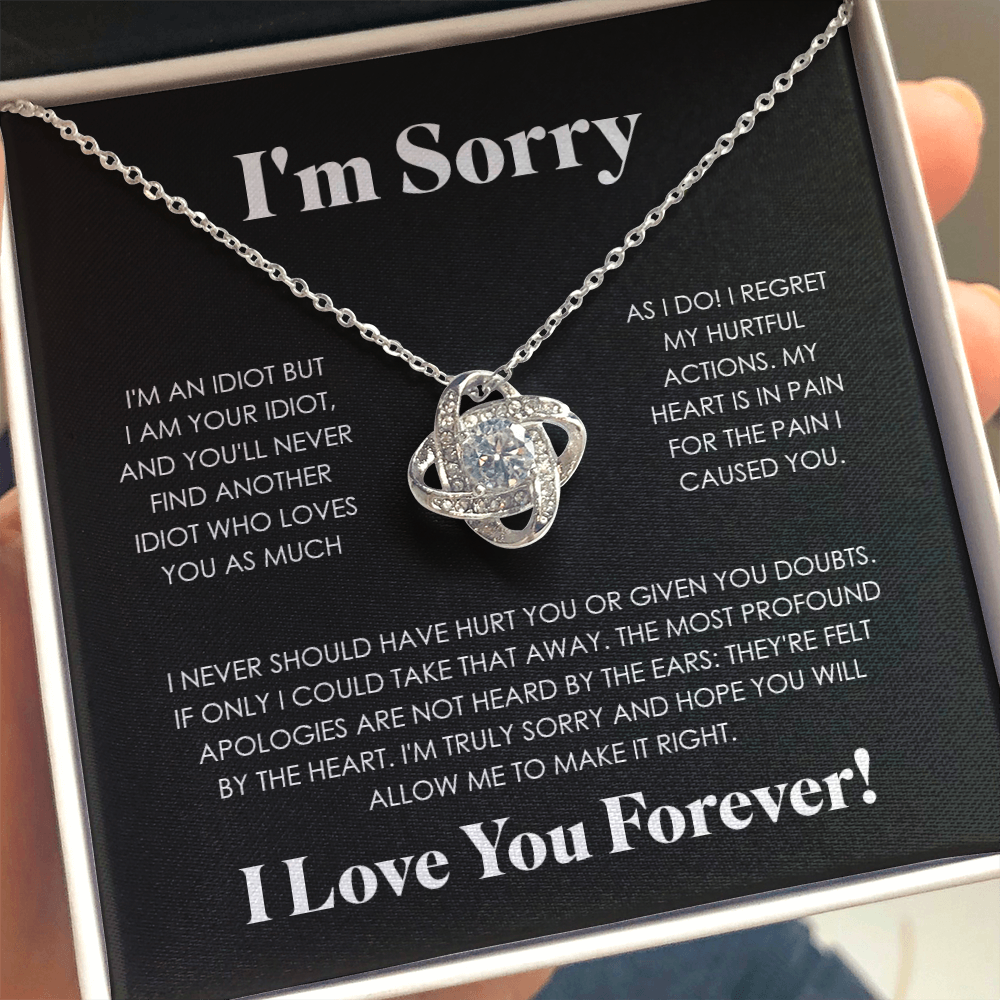 Apology Gift For Her - I'm Truly Sorry - Love knot Necklace
