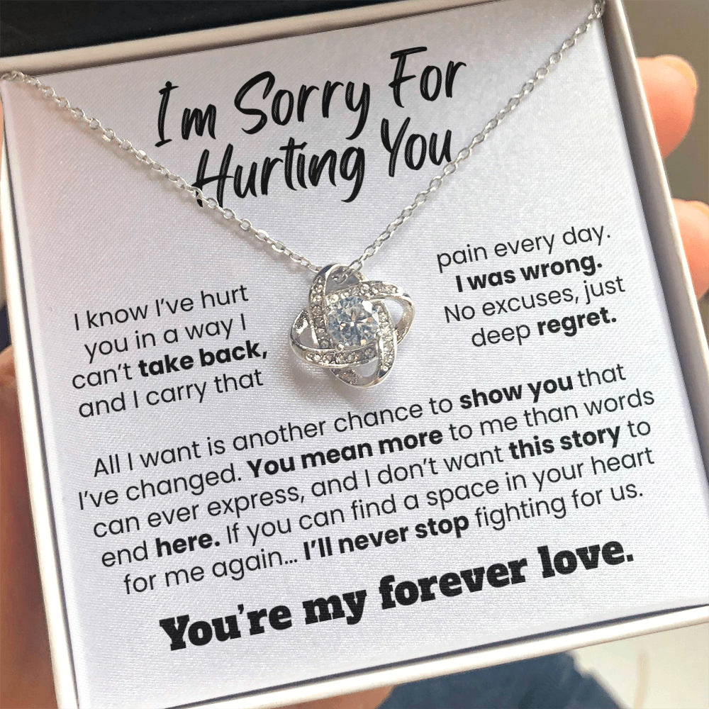 Apology Gift For Her - I'm Sorry For Hurting You - Love knot Necklace