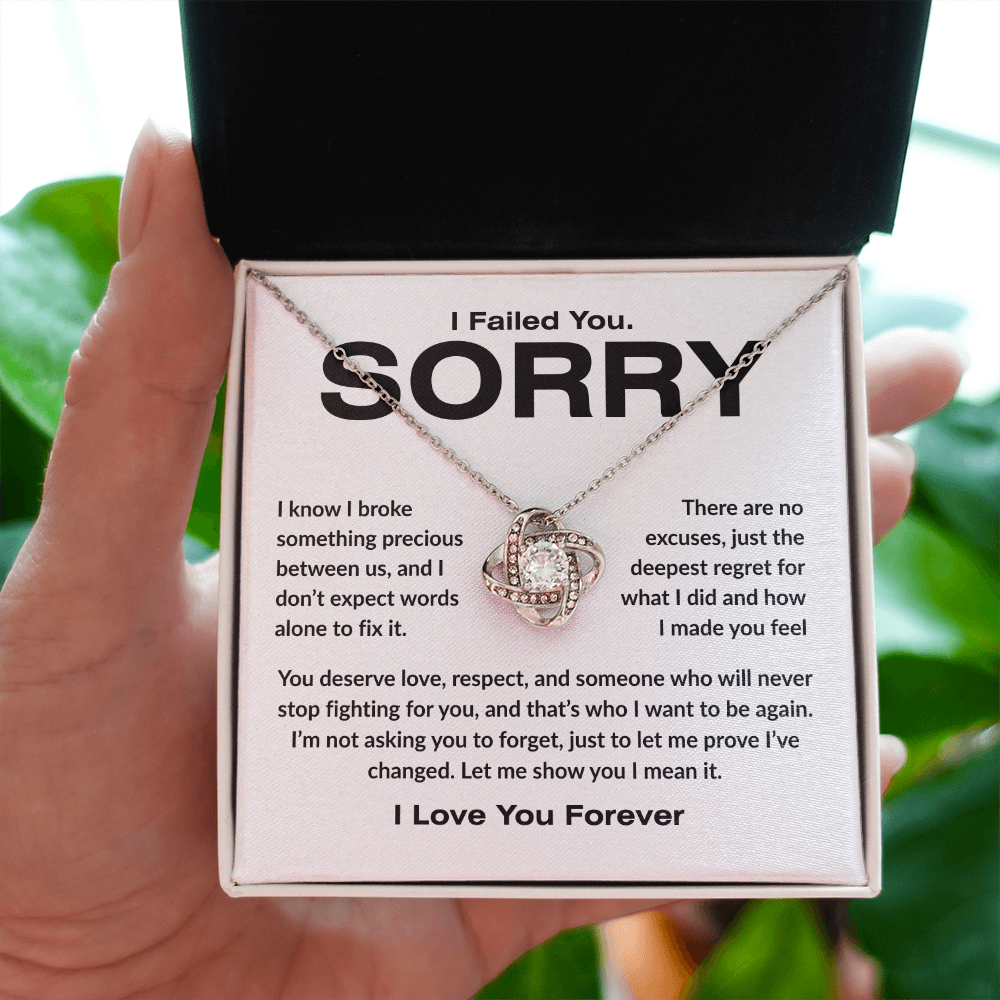 Apology Gift For Her | I Failed You. Sorry | Love knot Necklace
