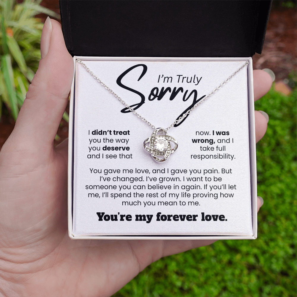 Apology Gift For Her | I'm Truly Sorry, I Was Wrong | Love knot Necklace