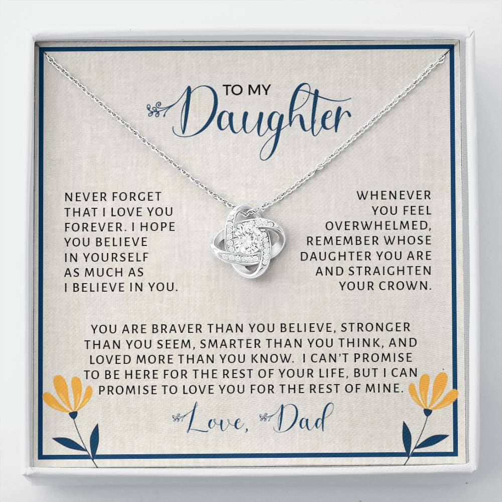 To My Daughter | Never Forget (Love Knot Necklace)