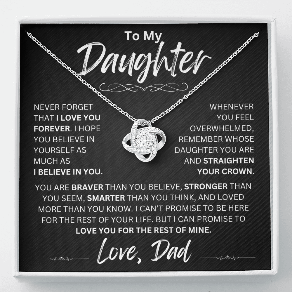 To My Daughter | Never Forget | Love Knot Necklace