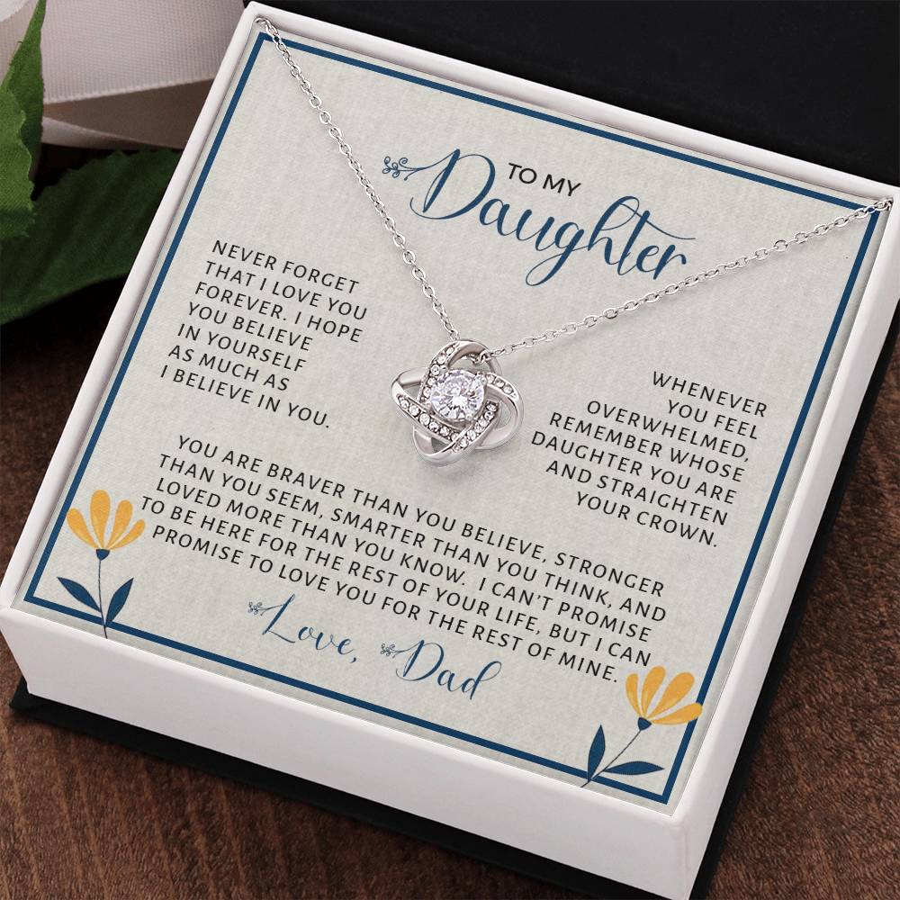 To My Daughter | Never Forget (Love Knot Necklace)