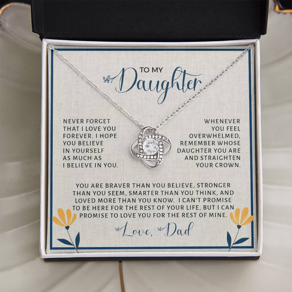 To My Daughter | Never Forget (Love Knot Necklace)