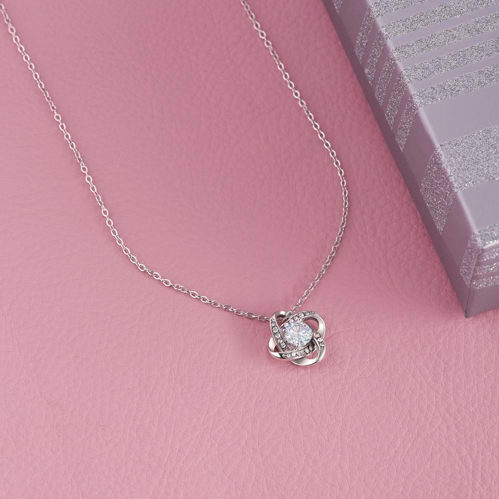 HAPPY SWEET SIXTEEN FAITH LOVE KNOT NECKLACE