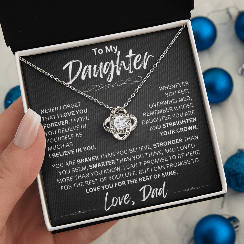 To My Daughter | Never Forget | Love Knot Necklace