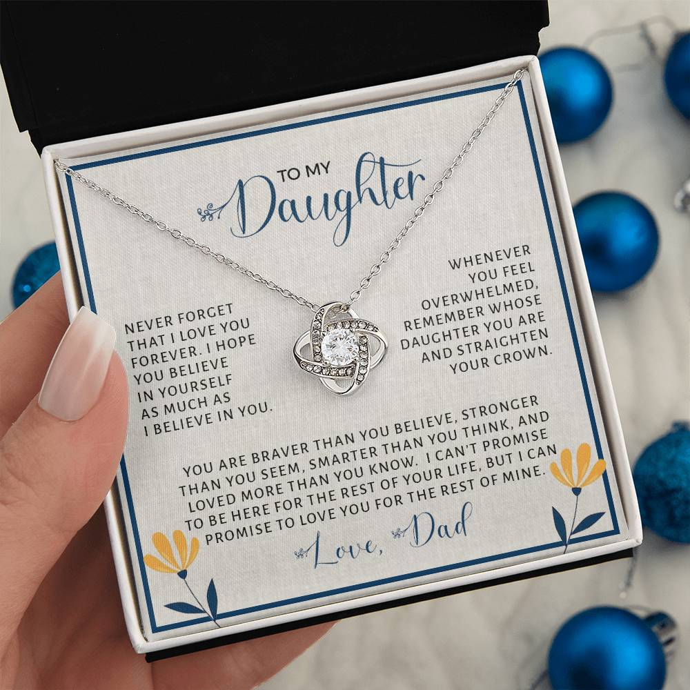 To My Daughter | Never Forget (Love Knot Necklace)