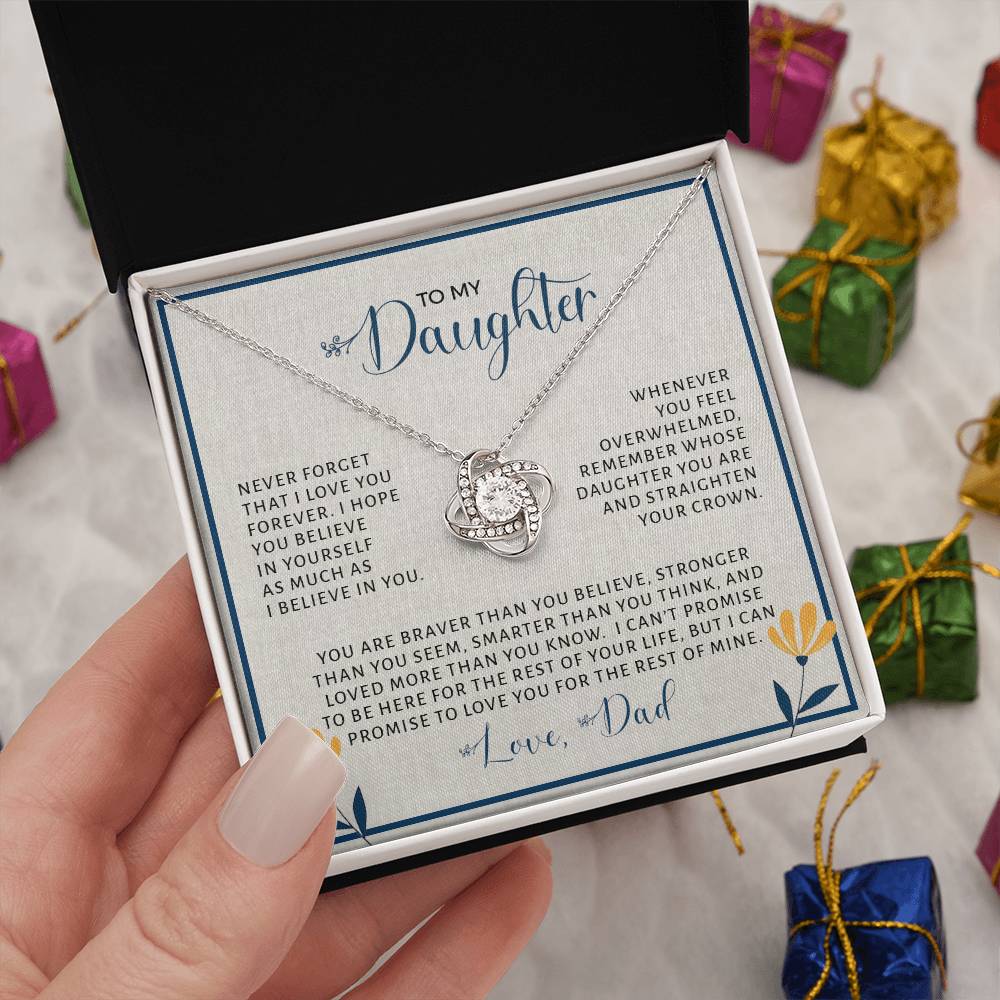 To My Daughter | Never Forget (Love Knot Necklace)
