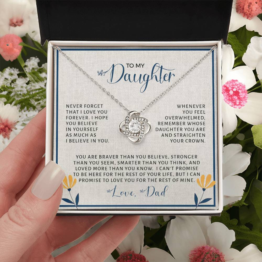 To My Daughter | Never Forget (Love Knot Necklace)