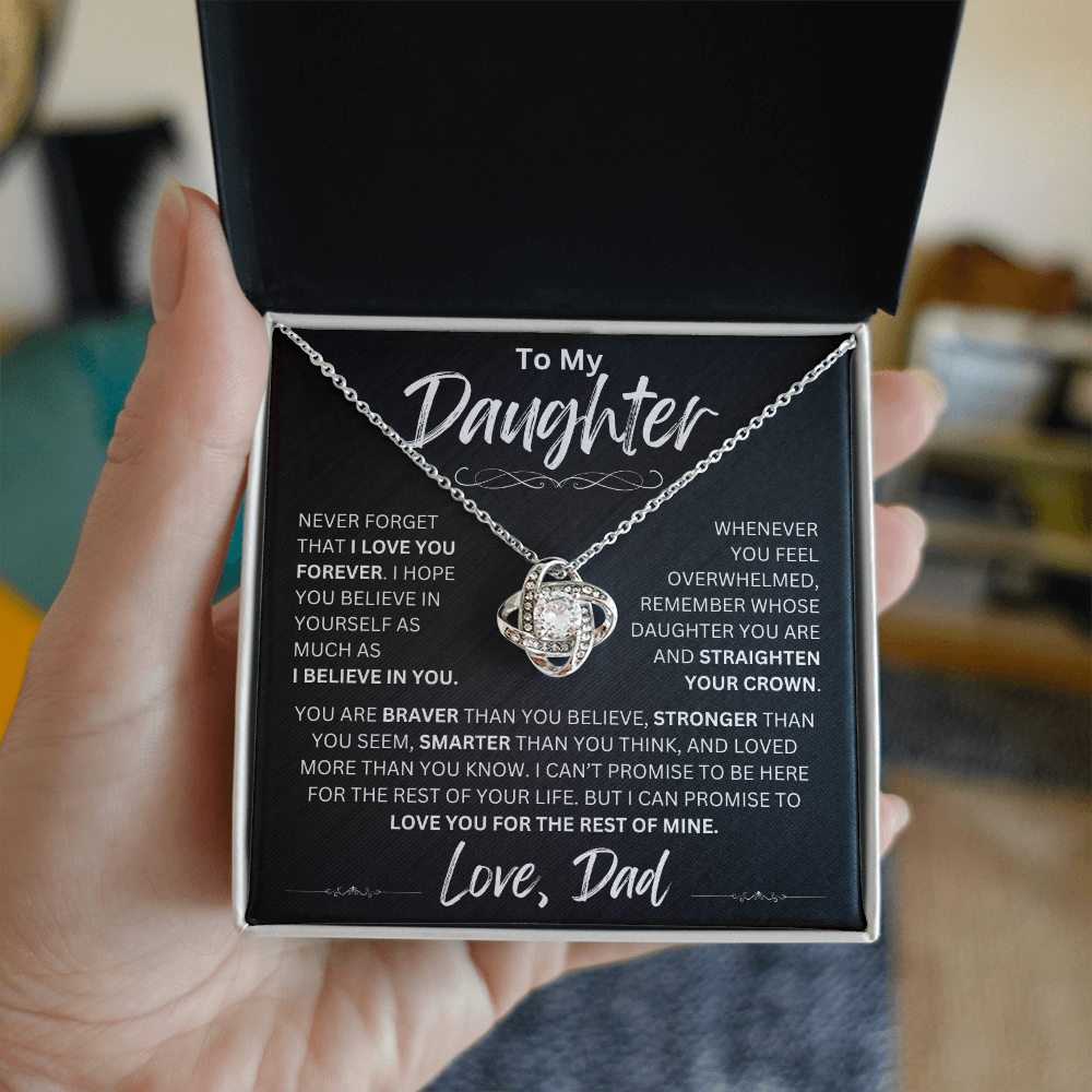 To My Daughter | Never Forget | Love Knot Necklace