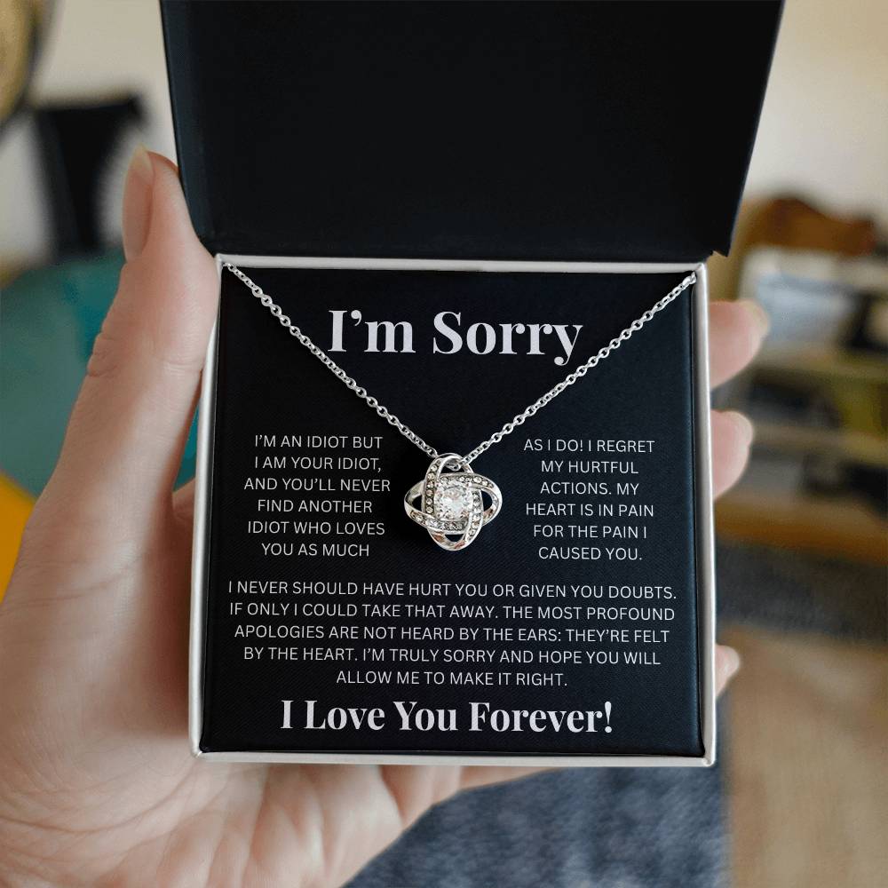 Apology Gift For Her - Im Sorry- Love Knot Necklace