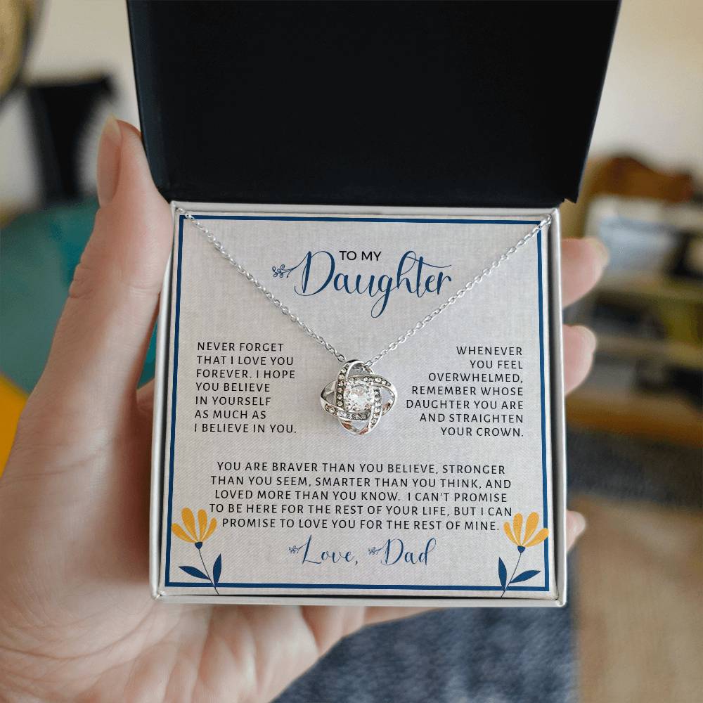 To My Daughter | Never Forget (Love Knot Necklace)