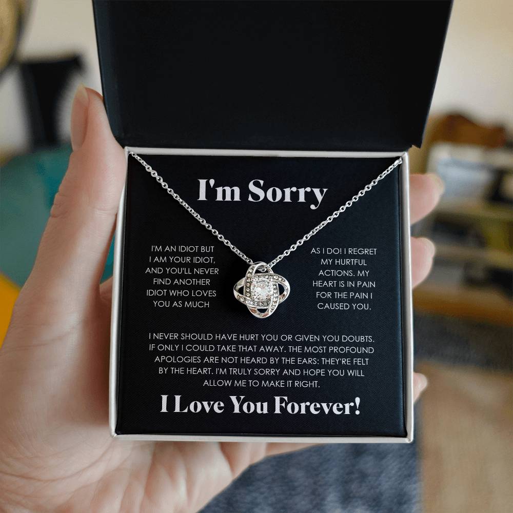 Apology Gift For Her - I'm Truly Sorry - Love knot Necklace