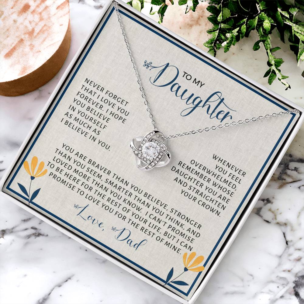 To My Daughter | Never Forget (Love Knot Necklace)