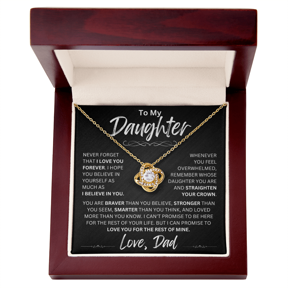 To My Daughter | Never Forget | Love Knot Necklace