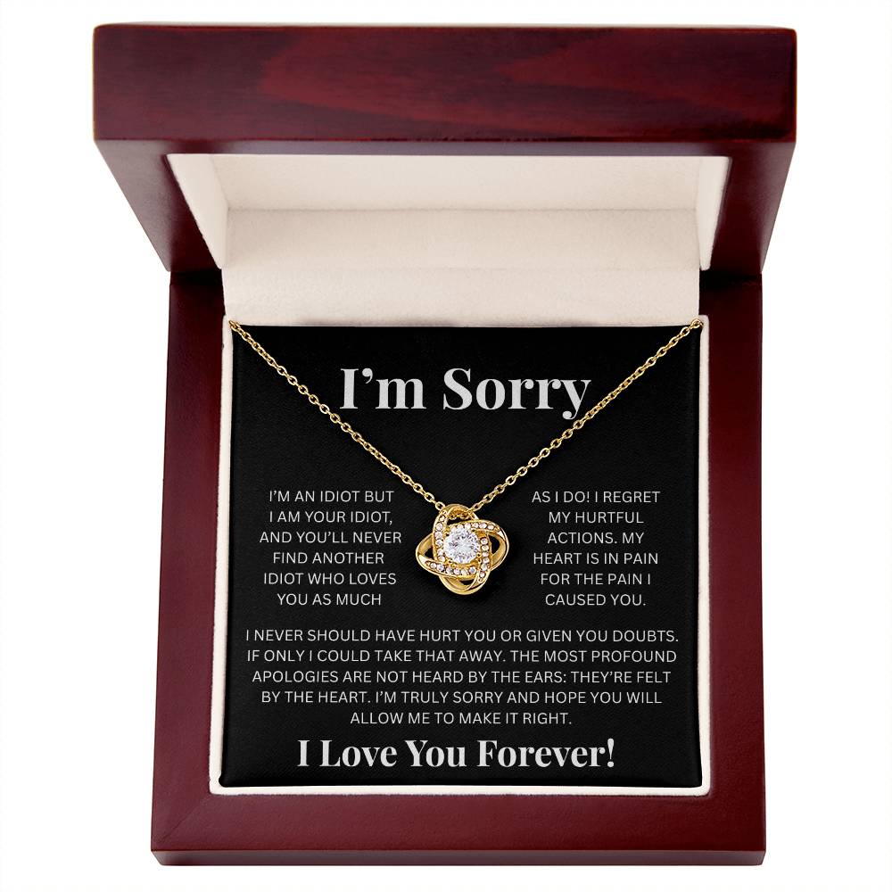 Apology Gift For Her - Im Sorry- Love Knot Necklace