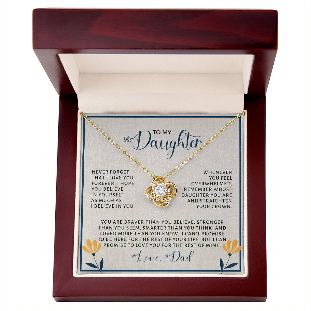To My Daughter | Never Forget (Love Knot Necklace)