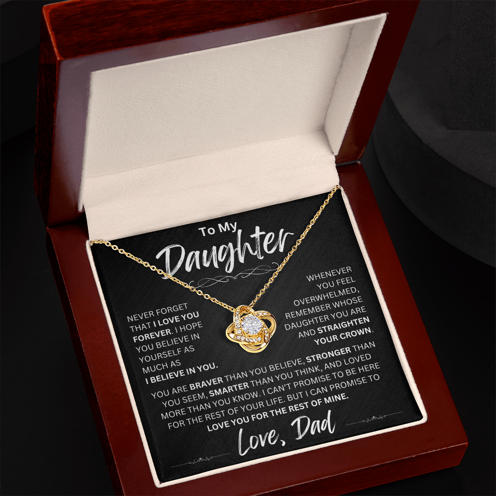 To My Daughter | Never Forget | Love Knot Necklace