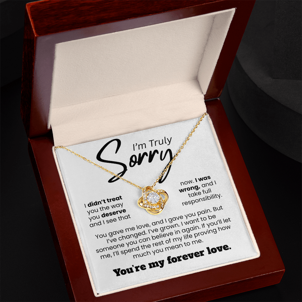 Apology Gift For Her | I'm Truly Sorry, I Was Wrong | Love knot Necklace