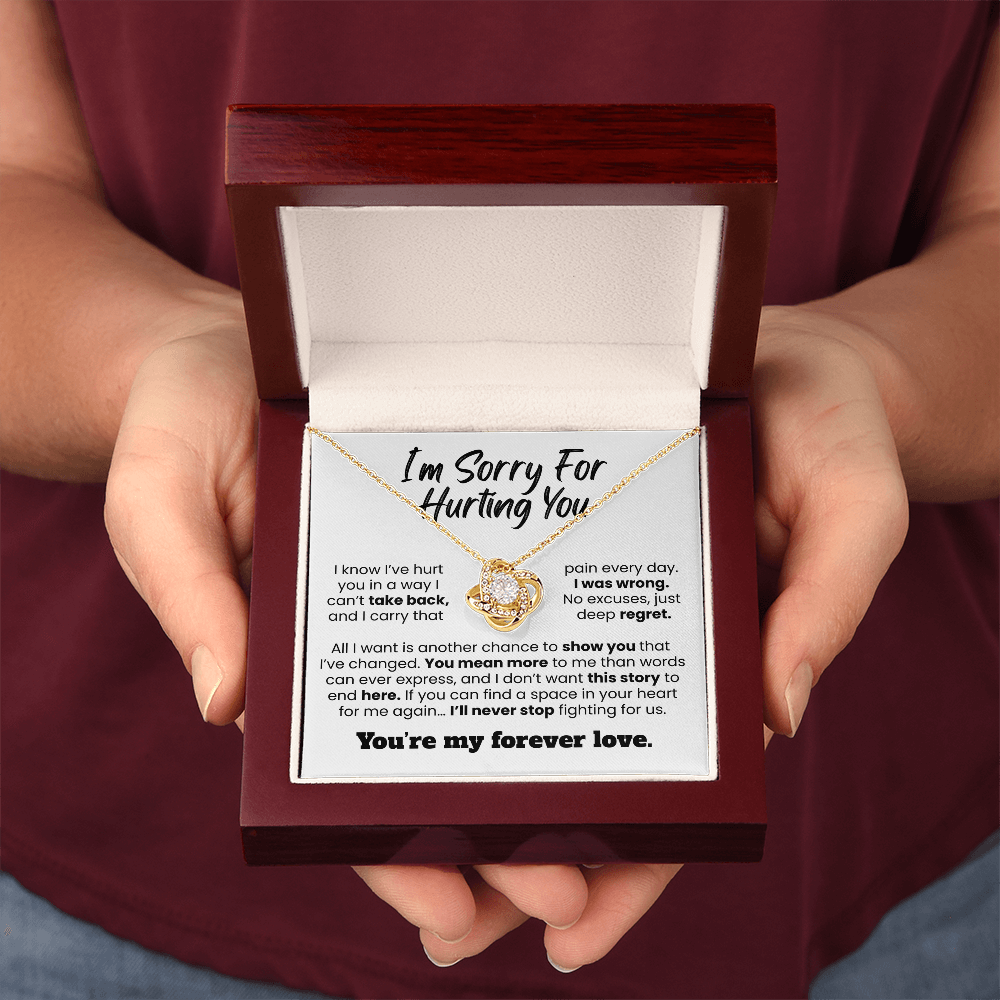 Apology Gift For Her - I'm Sorry For Hurting You - Love knot Necklace