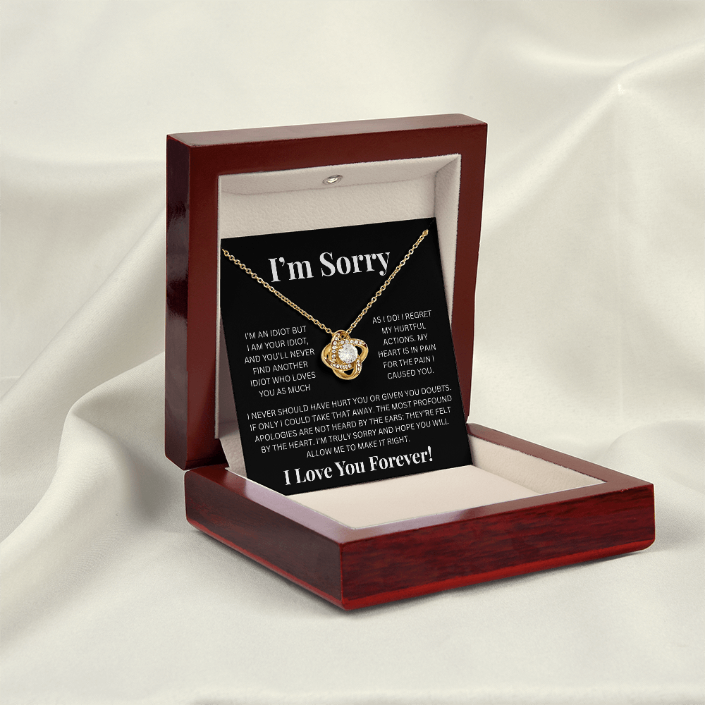 Apology Gift For Her - Im Sorry- Love Knot Necklace