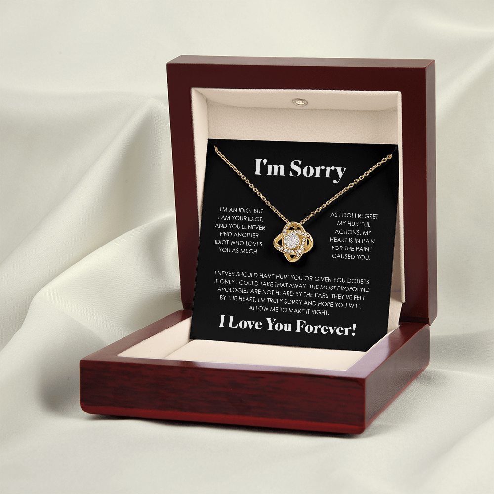 Apology Gift For Her - I'm Truly Sorry - Love knot Necklace
