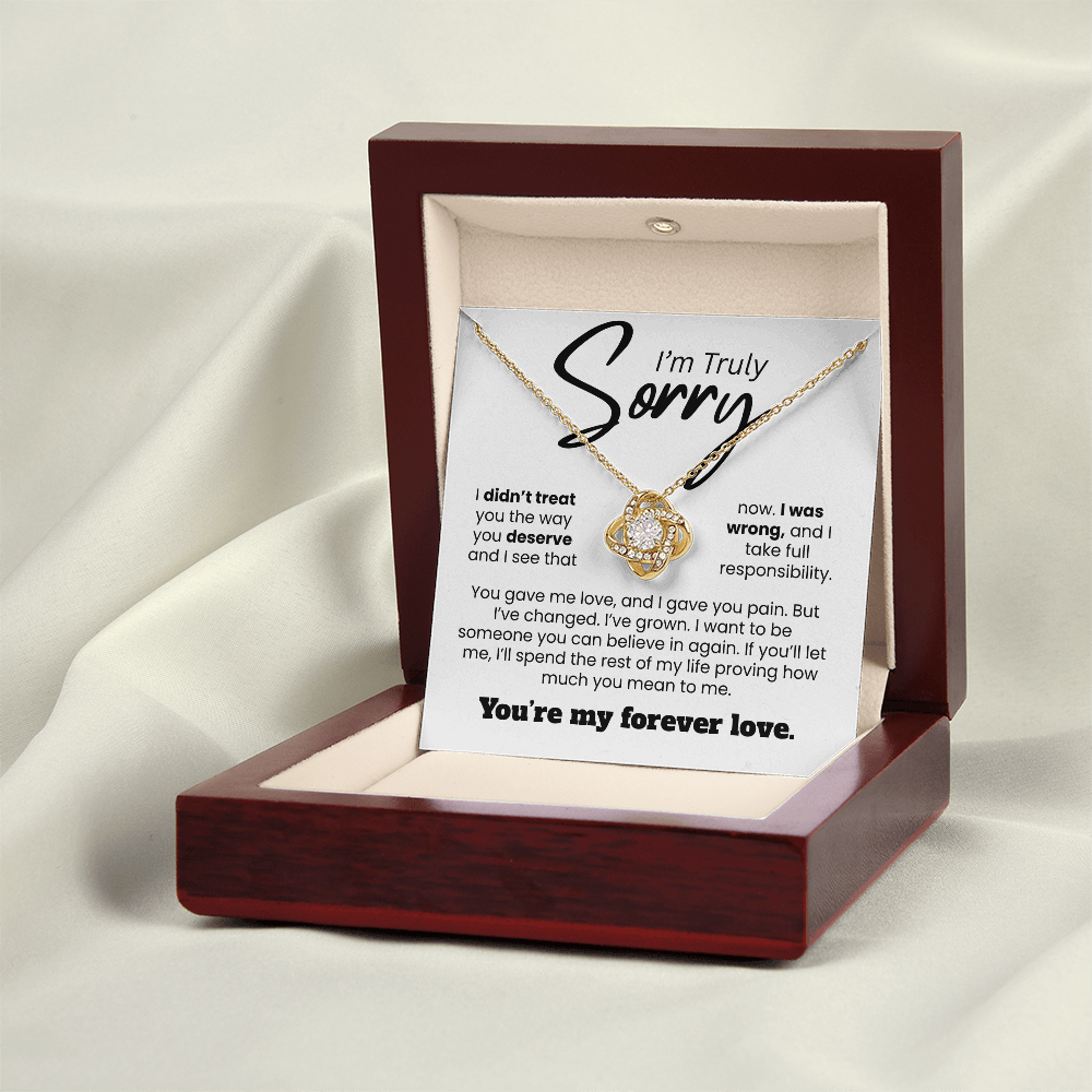 Apology Gift For Her | I'm Truly Sorry, I Was Wrong | Love knot Necklace