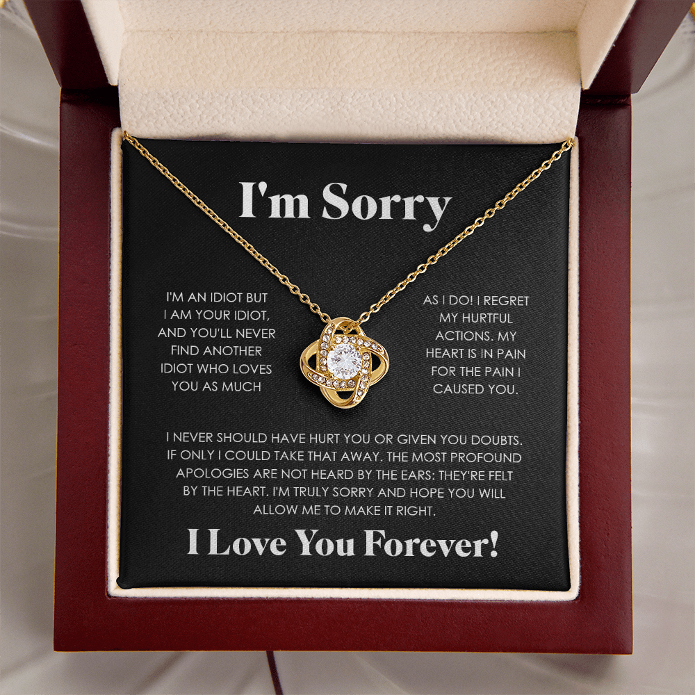 Apology Gift For Her - I'm Truly Sorry - Love knot Necklace