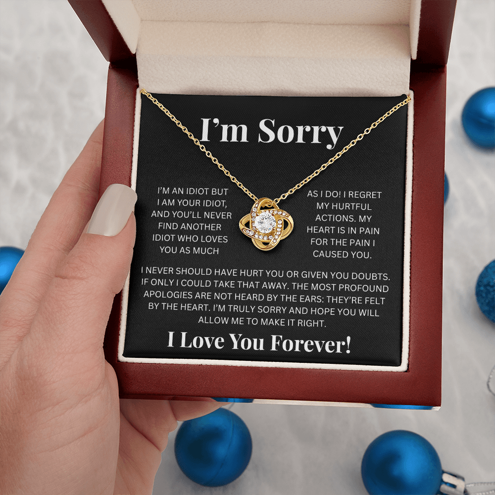 Apology Gift For Her - Im Sorry- Love Knot Necklace