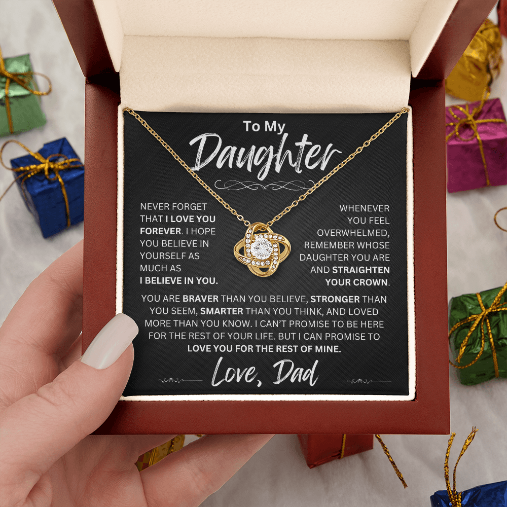 To My Daughter | Never Forget | Love Knot Necklace
