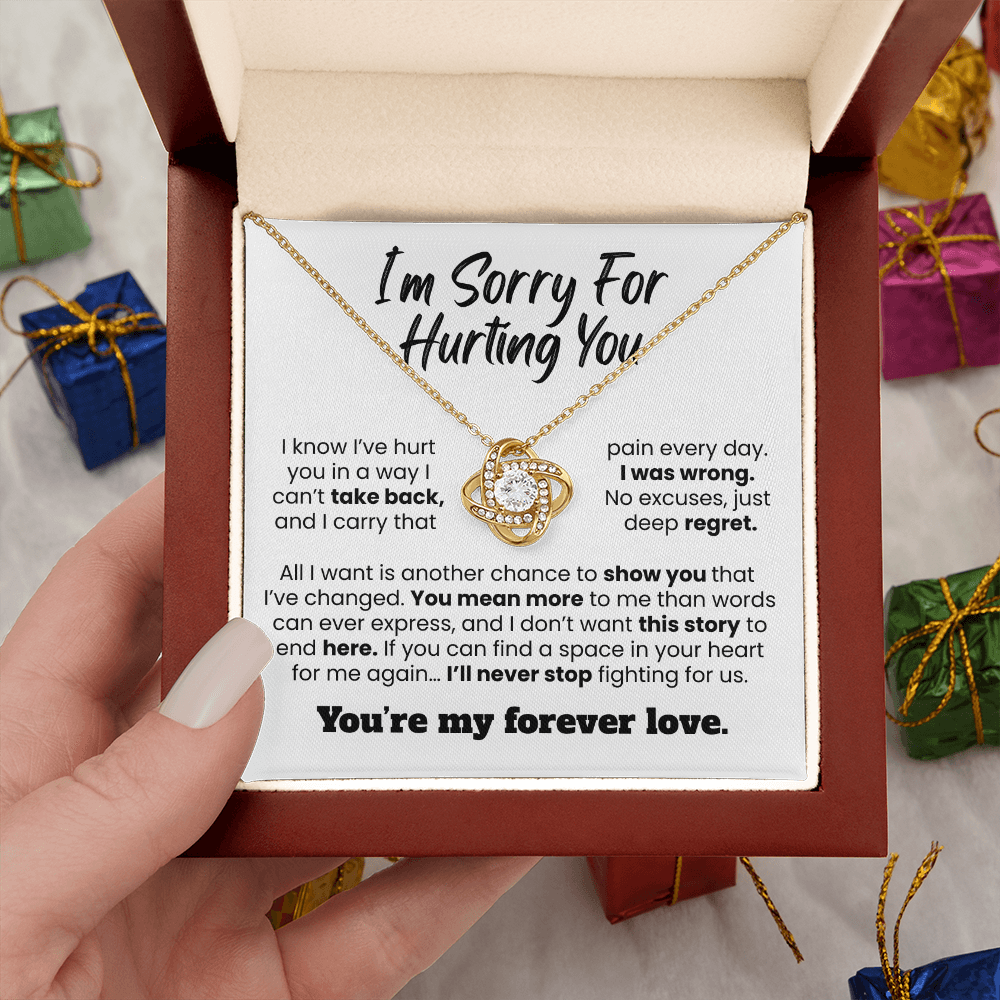 Apology Gift For Her - I'm Sorry For Hurting You - Love knot Necklace