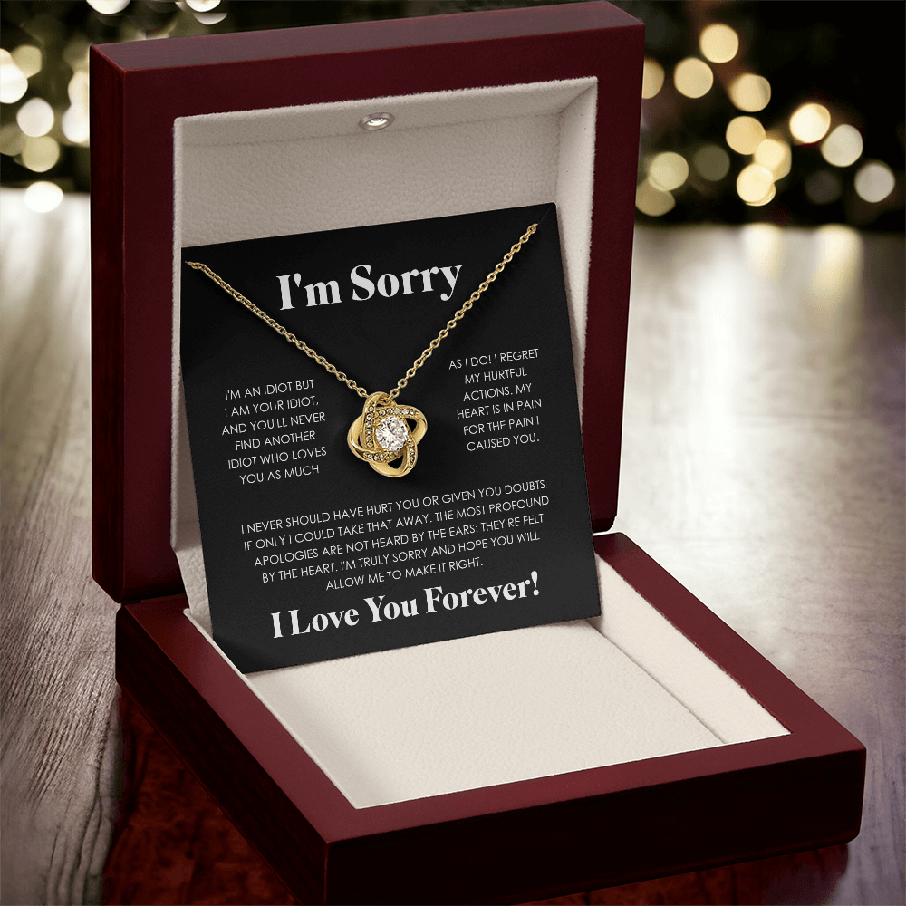 Apology Gift For Her - I'm Truly Sorry - Love knot Necklace