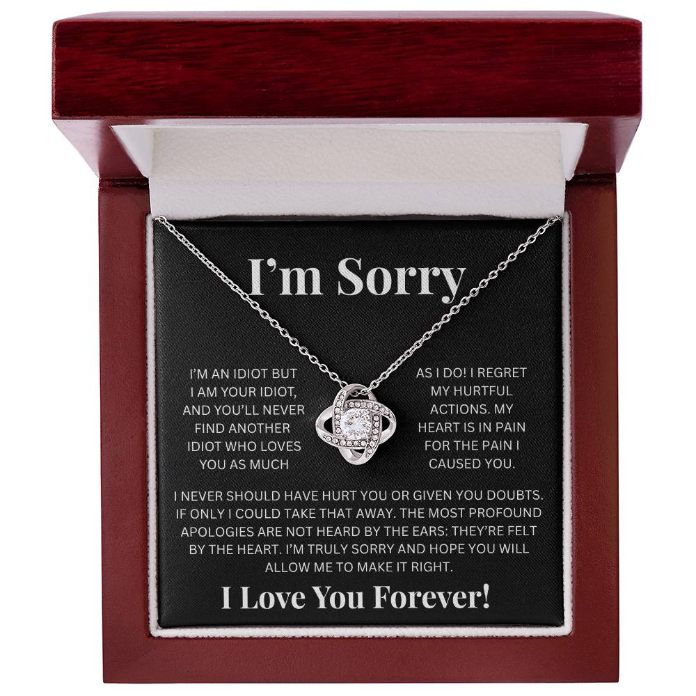 Apology Gift For Her - Im Sorry- Love Knot Necklace