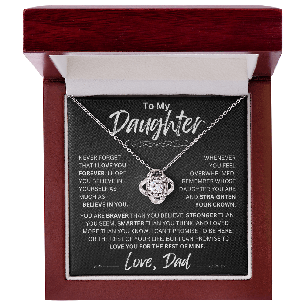 To My Daughter | Never Forget | Love Knot Necklace