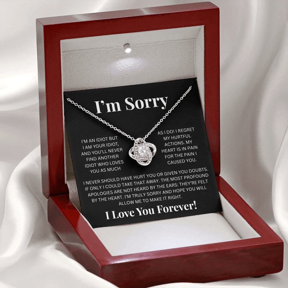 Apology Gift For Her - Im Sorry- Love Knot Necklace