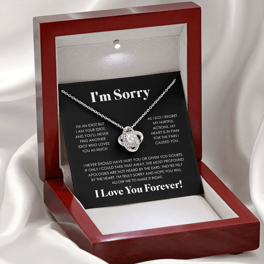 Apology Gift For Her - I'm Truly Sorry - Love knot Necklace