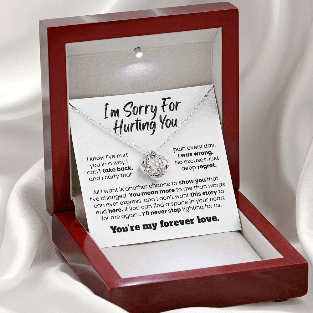 Apology Gift For Her - I'm Sorry For Hurting You - Love knot Necklace