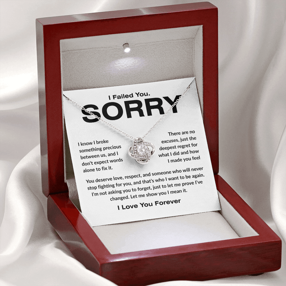 Apology Gift For Her | I Failed You. Sorry | Love knot Necklace