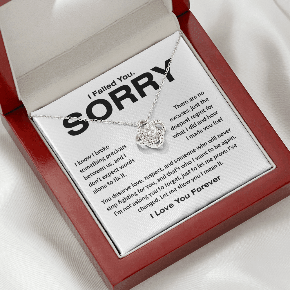 Apology Gift For Her | I Failed You. Sorry | Love knot Necklace
