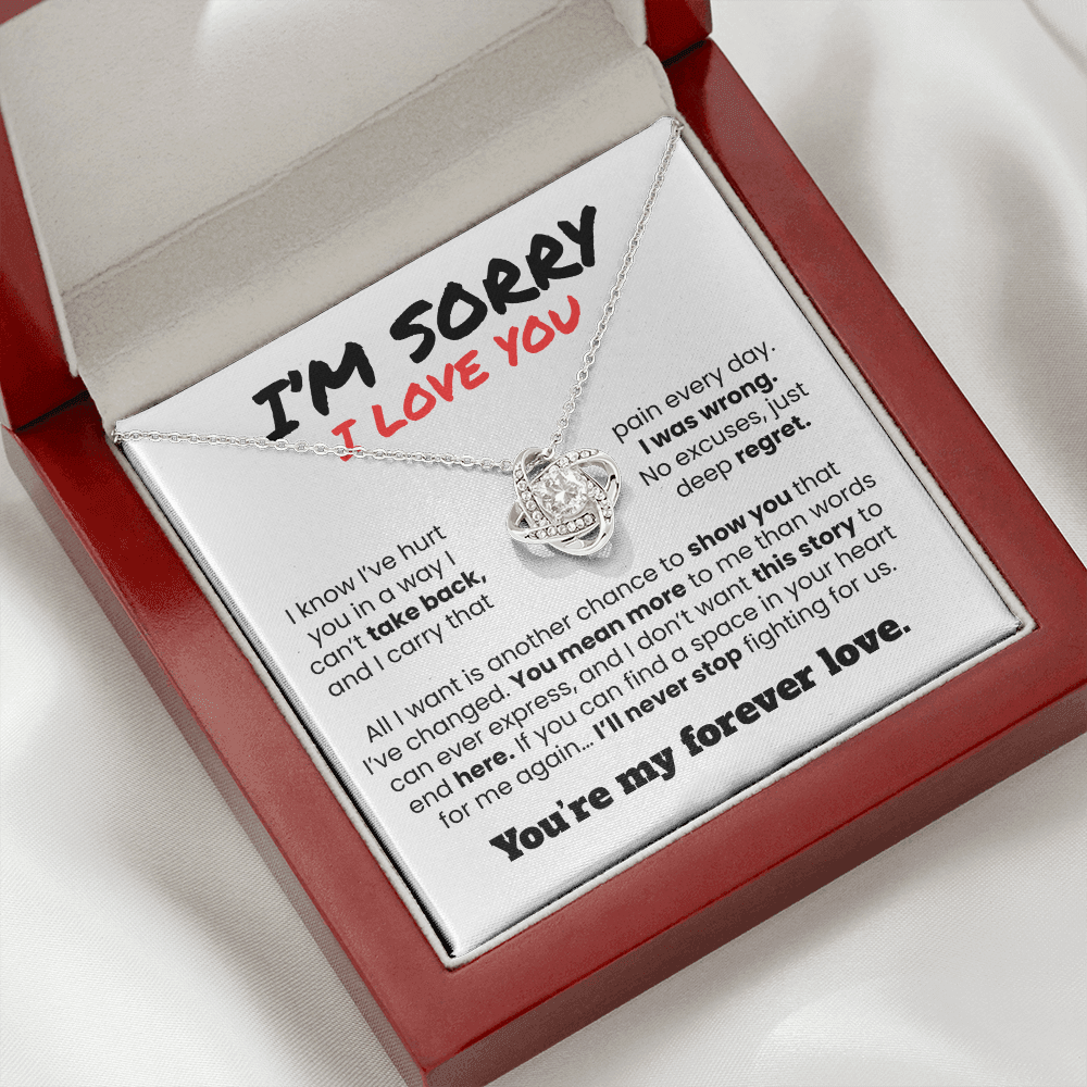 Apology Gift For Her - I know I've Hurt You - Love knot Necklace