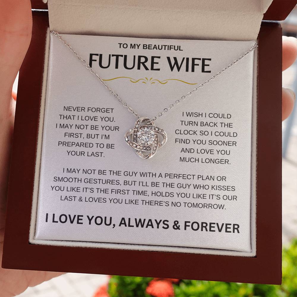 To My Beautiful Future Wife | Never Forget | Love Knot Necklace