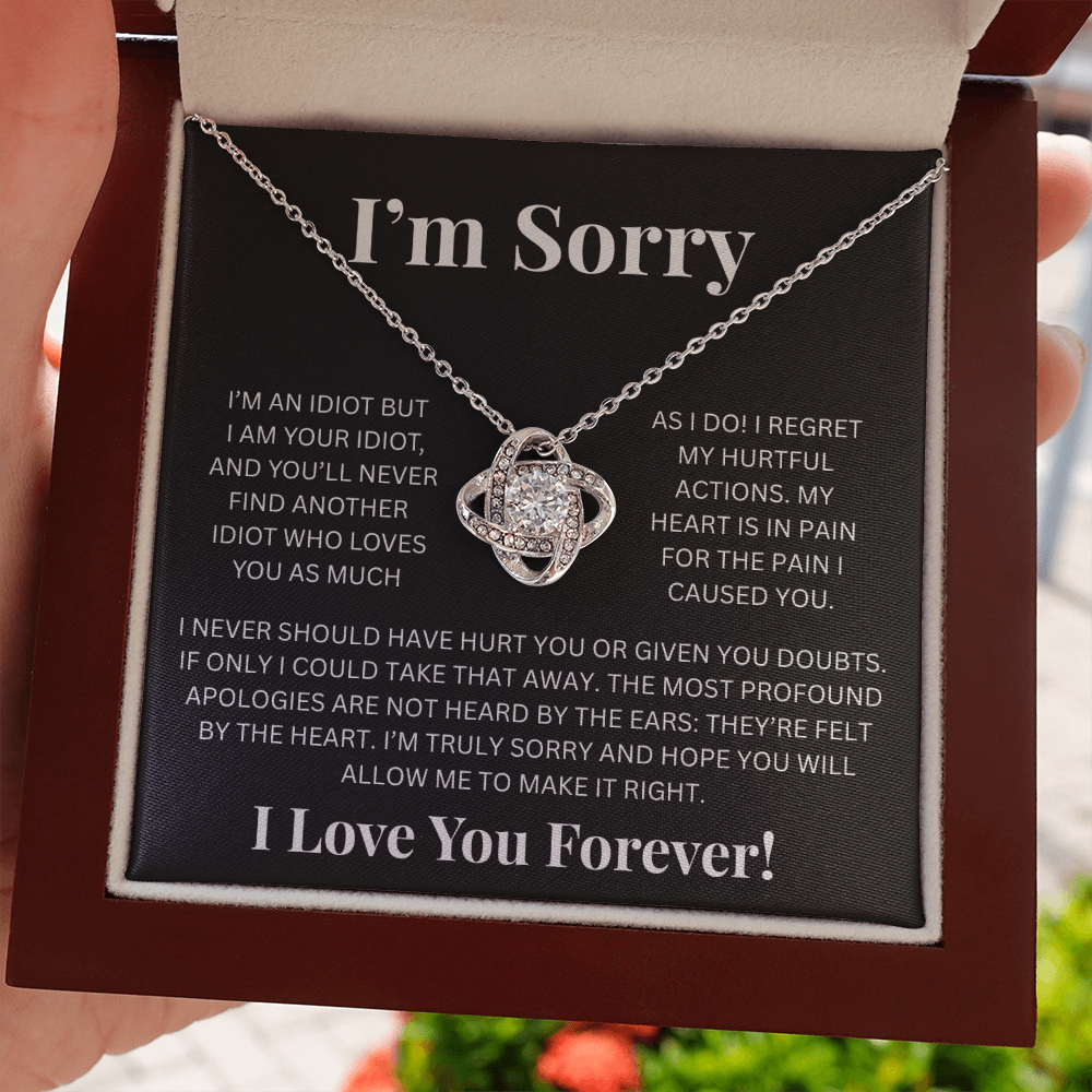 Apology Gift For Her - Im Sorry- Love Knot Necklace