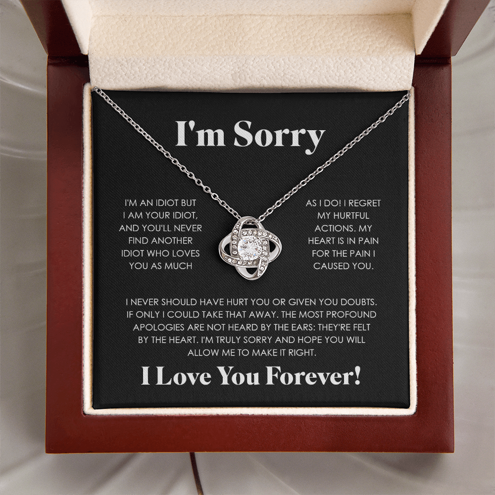 Apology Gift For Her - I'm Truly Sorry - Love knot Necklace