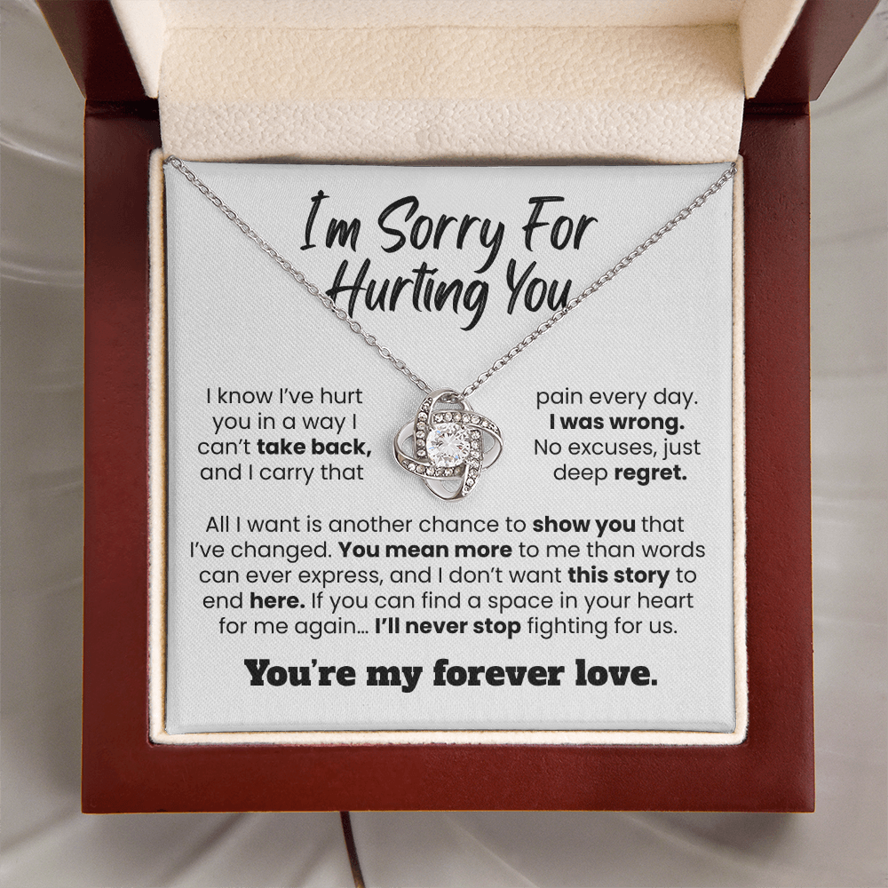 Apology Gift For Her - I'm Sorry For Hurting You - Love knot Necklace