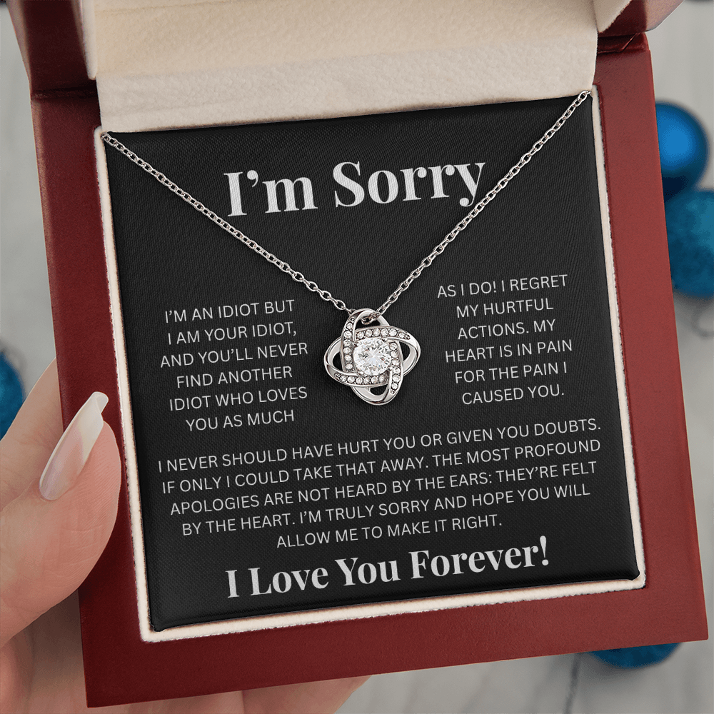 Apology Gift For Her - Im Sorry- Love Knot Necklace