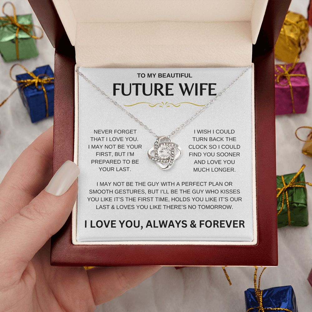 To My Beautiful Future Wife | Never Forget | Love Knot Necklace