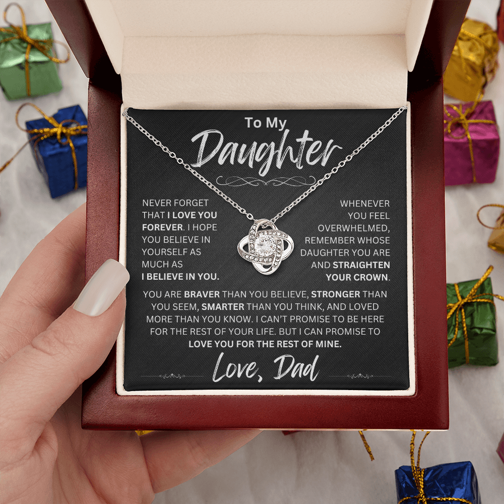 To My Daughter | Never Forget | Love Knot Necklace